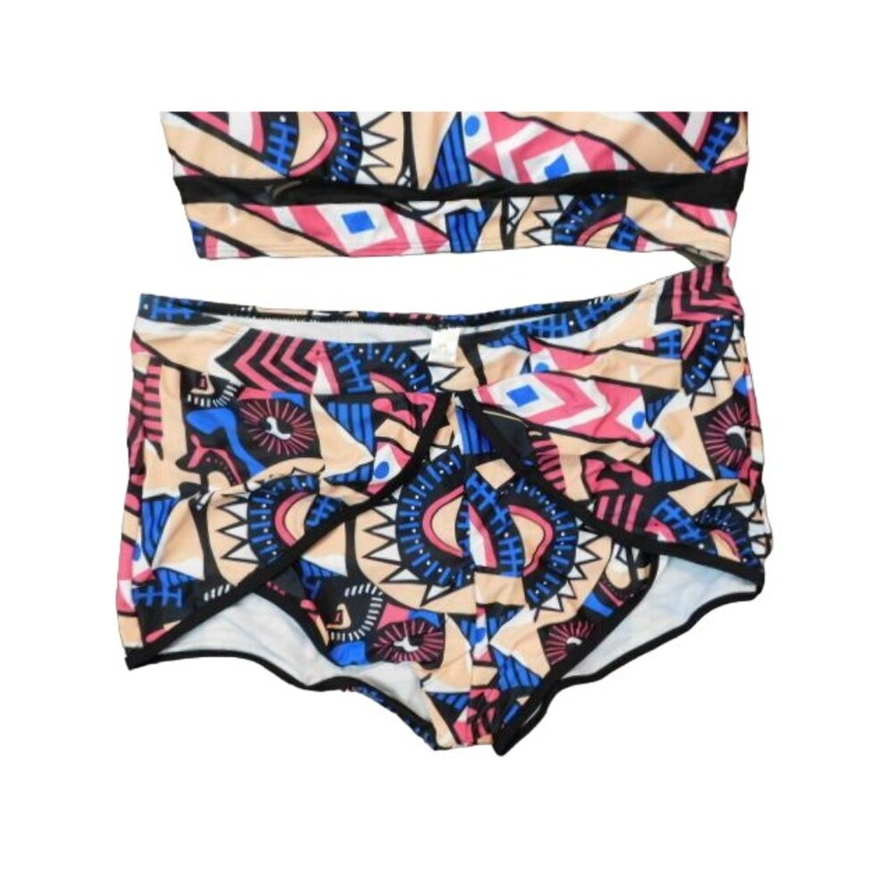 Plus Size 4XL 2 Piece Athletic Sporty Swimsuit Swim NEW - Picture 3 of 3